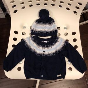 Janie & Jack Baby cardigan with matching hat